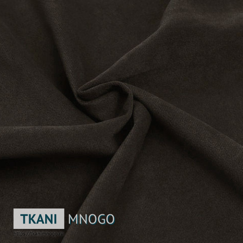 Фото ткани велюра “08” (однотонный коричневый)