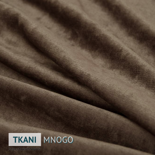 Фото ткани велюра “15” (однотонный коричневый)