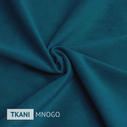 Фото ткани велюра “Cf016-25” (однотонный голубой)