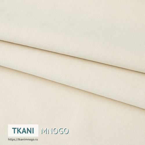 Фото ткани велюра “2” (однотонный белый)