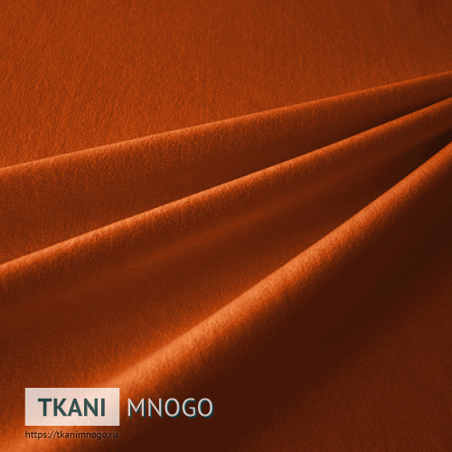 Фото фактуры велюра “Milan 14” (однотонный оранжевый)
